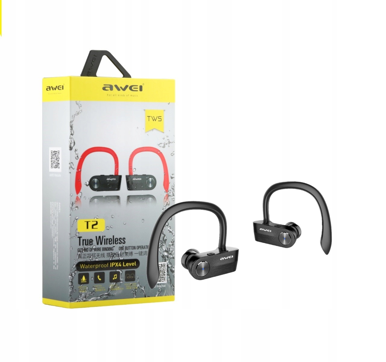 

Słuchawki Douszne Awei T2 Tws Bluetooth czarne
