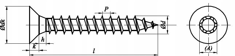 Wkręty ozdobne czarny ocynk 4x16 do drewna Torx Producent Bit-Tech