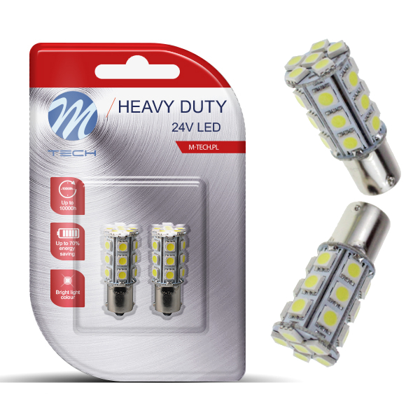 

Żarówki M-Tech Led P21W z diodami Osram 24V