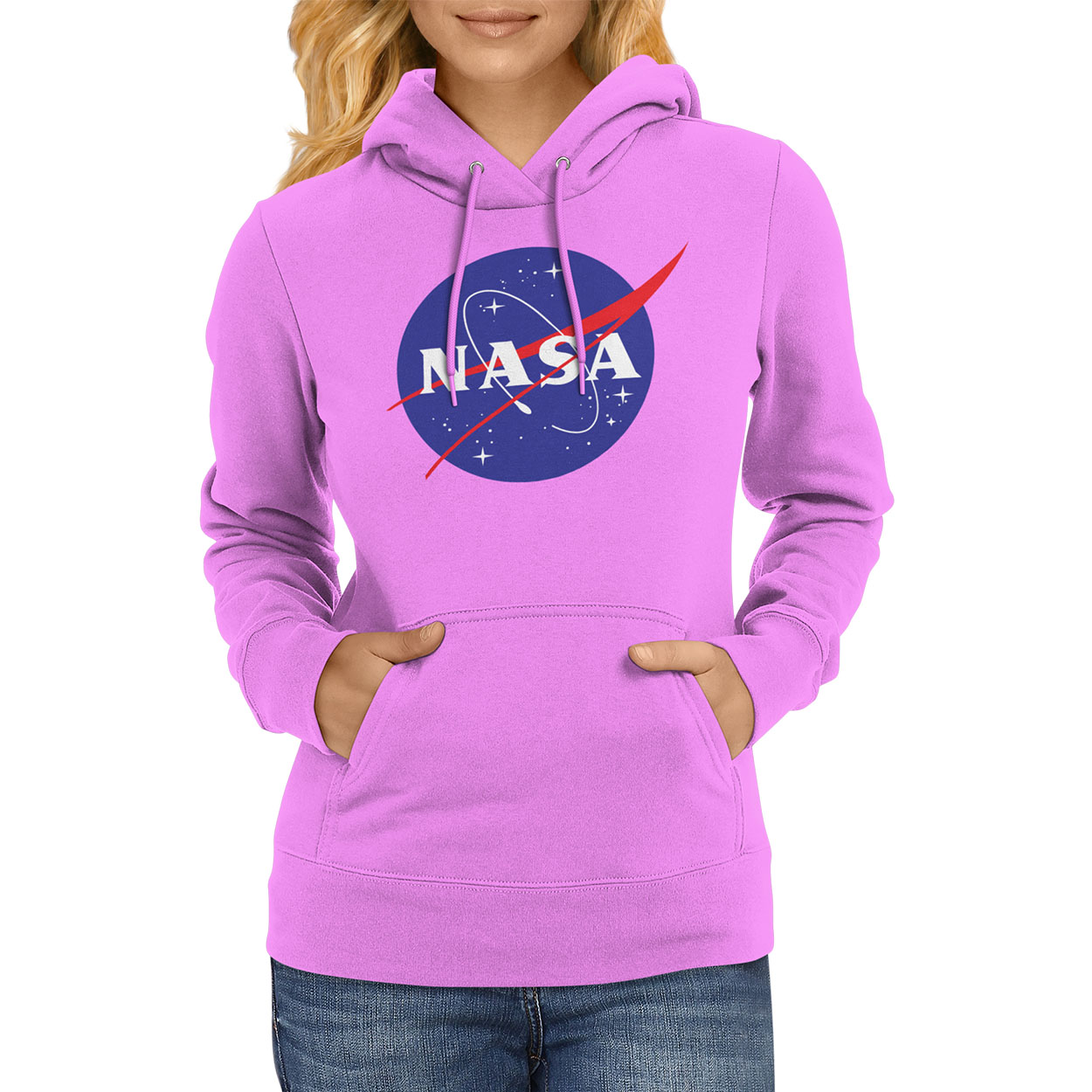 

Bluza Nasa damska kangurka z kapturem różowa XXL