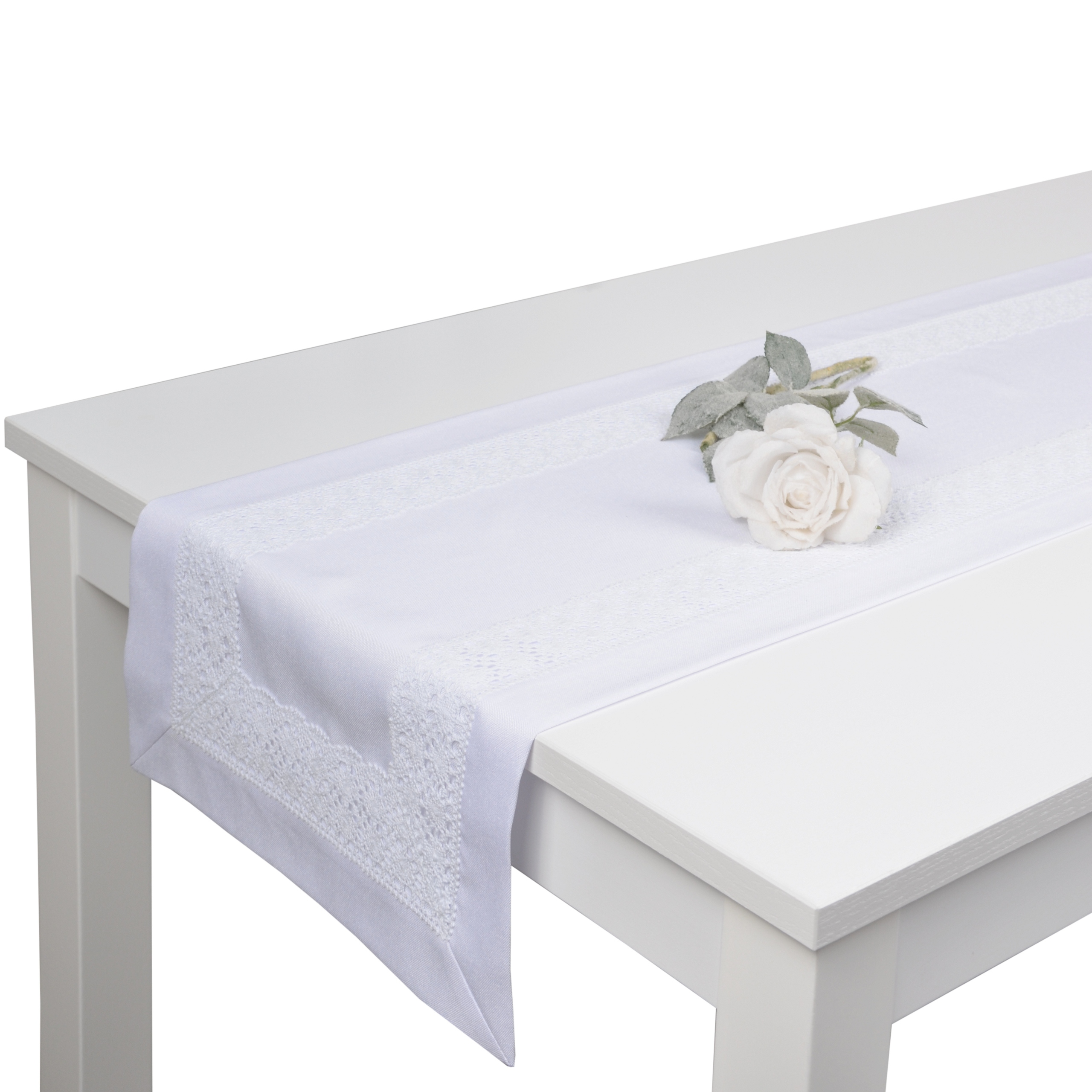 

plamoodporny pas z koronką Sewilla 40x220 biały