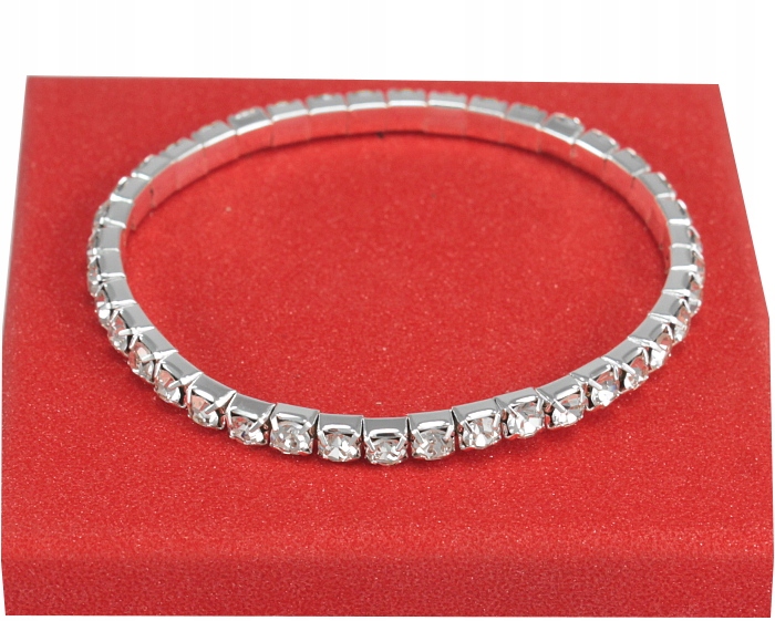 

Bransoletka Srebrna 1 Rzędowa Szkło Strass