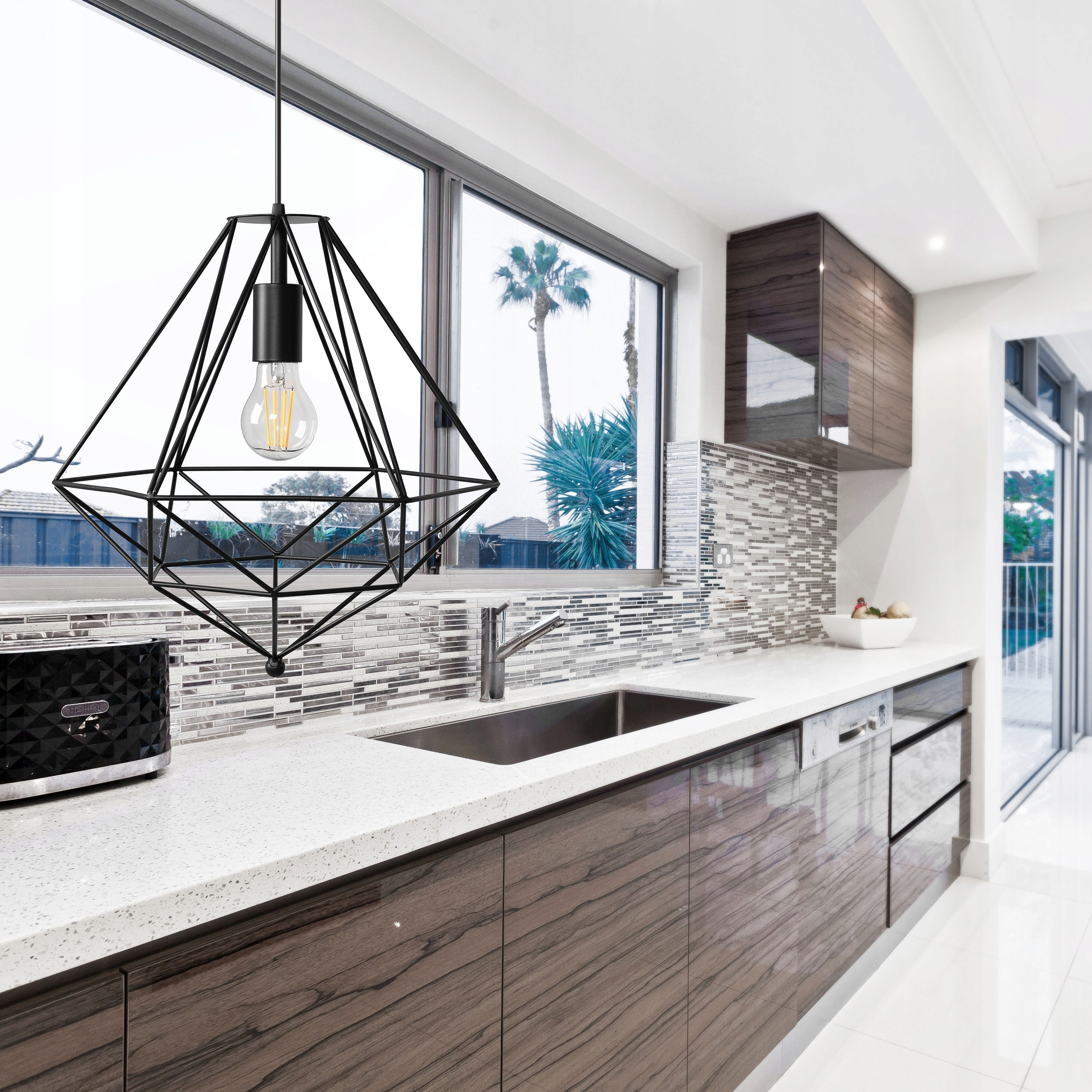 LAMPA SUFITOWA WISZĄCA METALOWA LOFT BLACK APP218 Marka TOOLIGHT