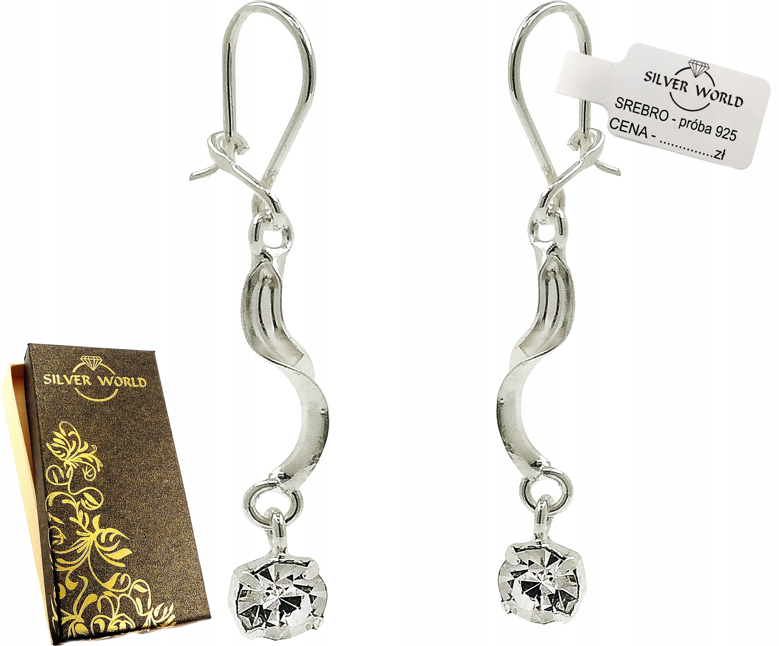 

Zjawiskowe Kolczyki Srebrne próby 925 Cyrkoniami