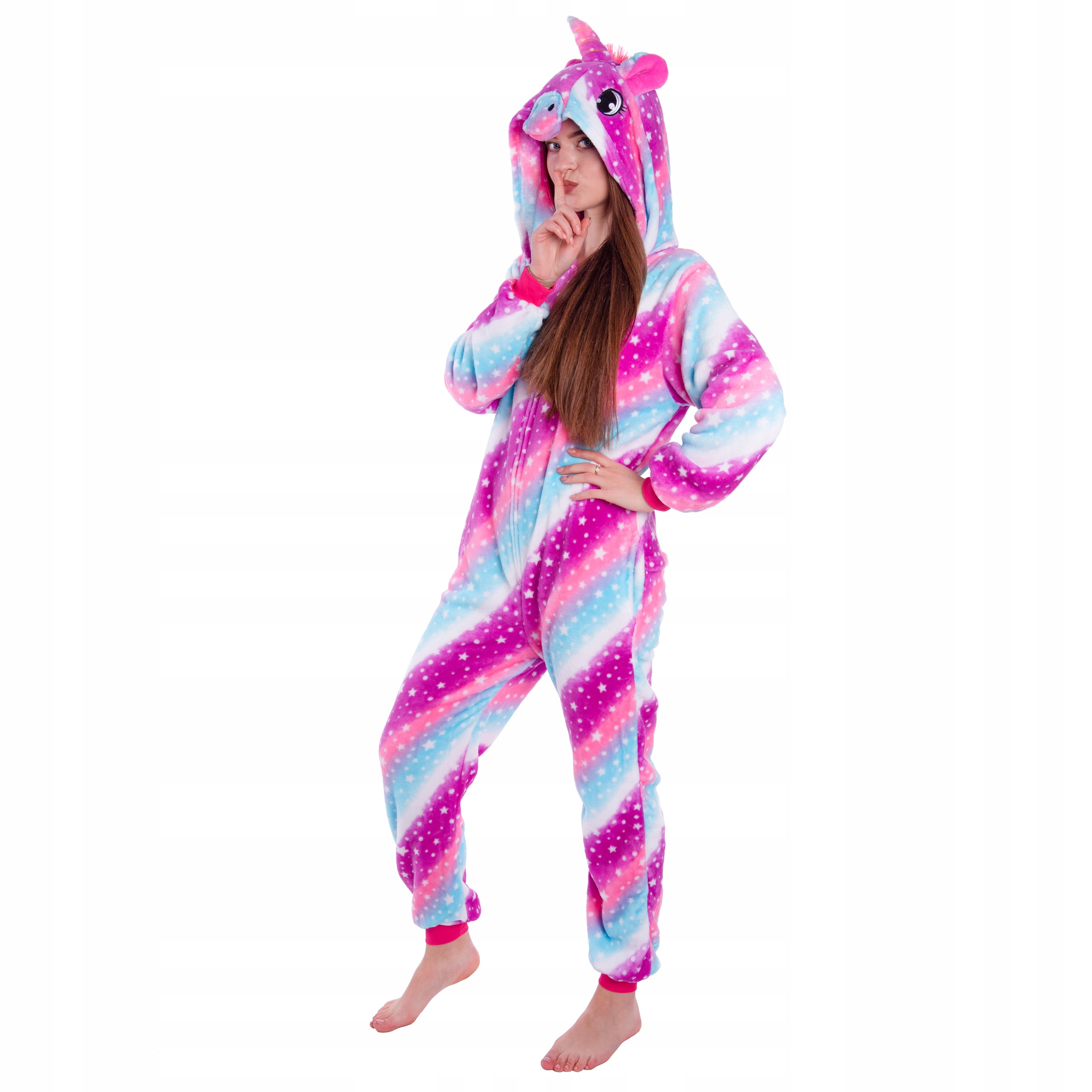 JEDNOROŻEC Galaxy Gwiazdki Piżama Onesie Kigurumi Unicorn Przebranie 176 Wiek dziecka 16 lat +