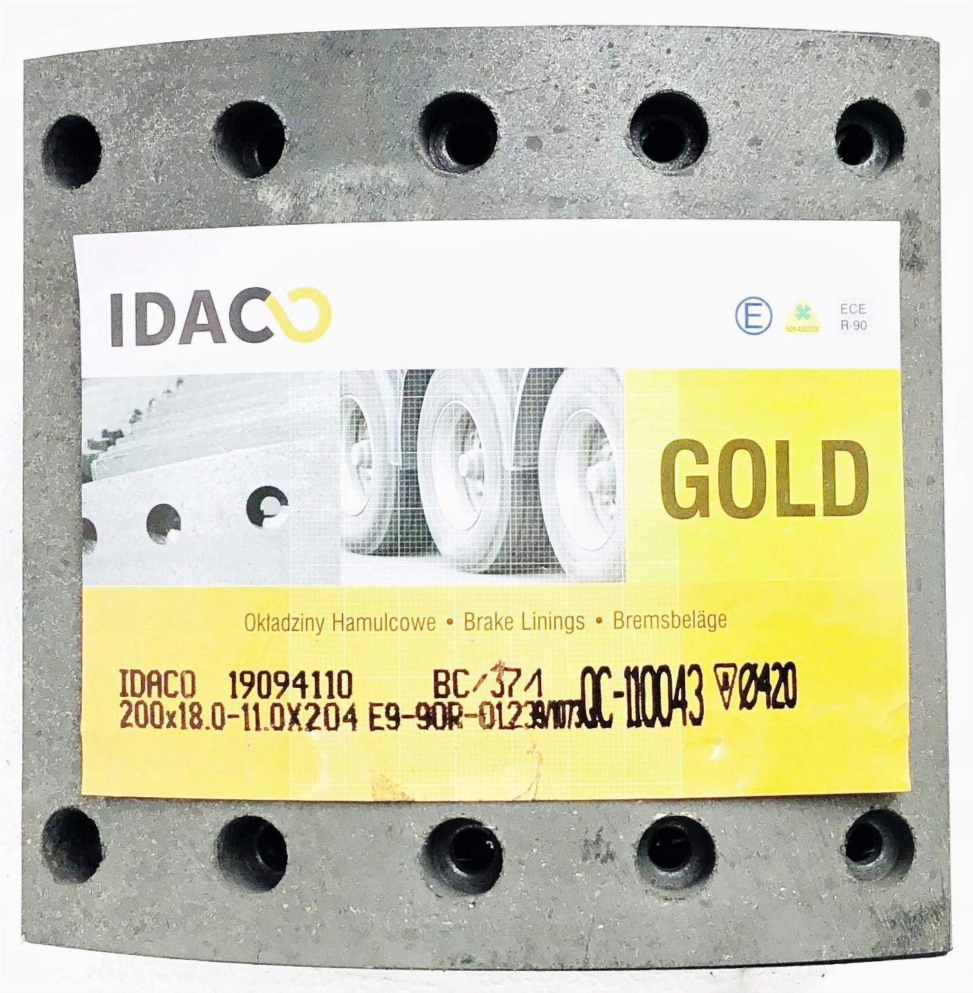 Okladzina hamulcowa BPW 19094 kpl