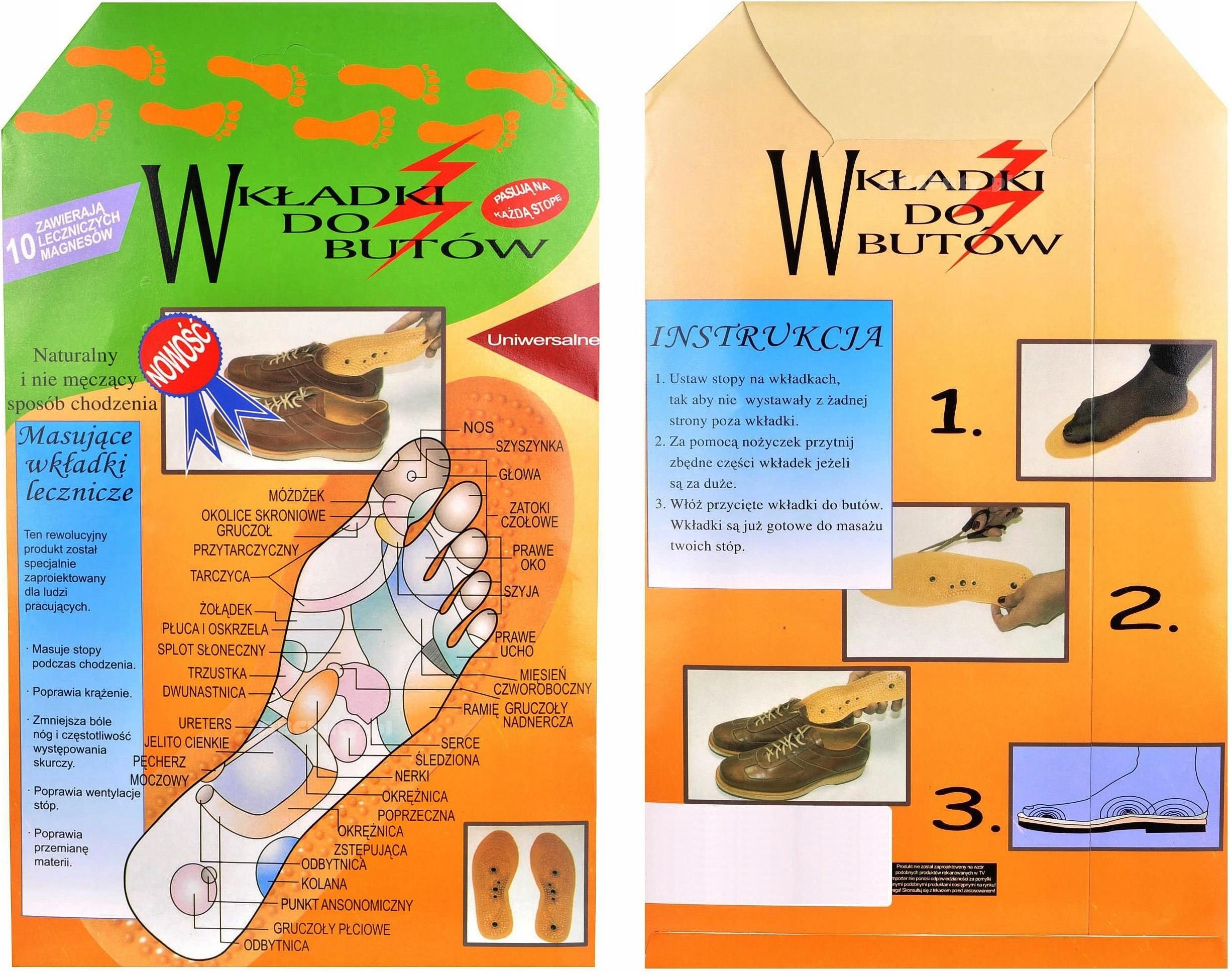MASUJĄCE MAGNETYCZNE WKŁADKI DO BUTÓW AKUPRESURA ! Marka inna