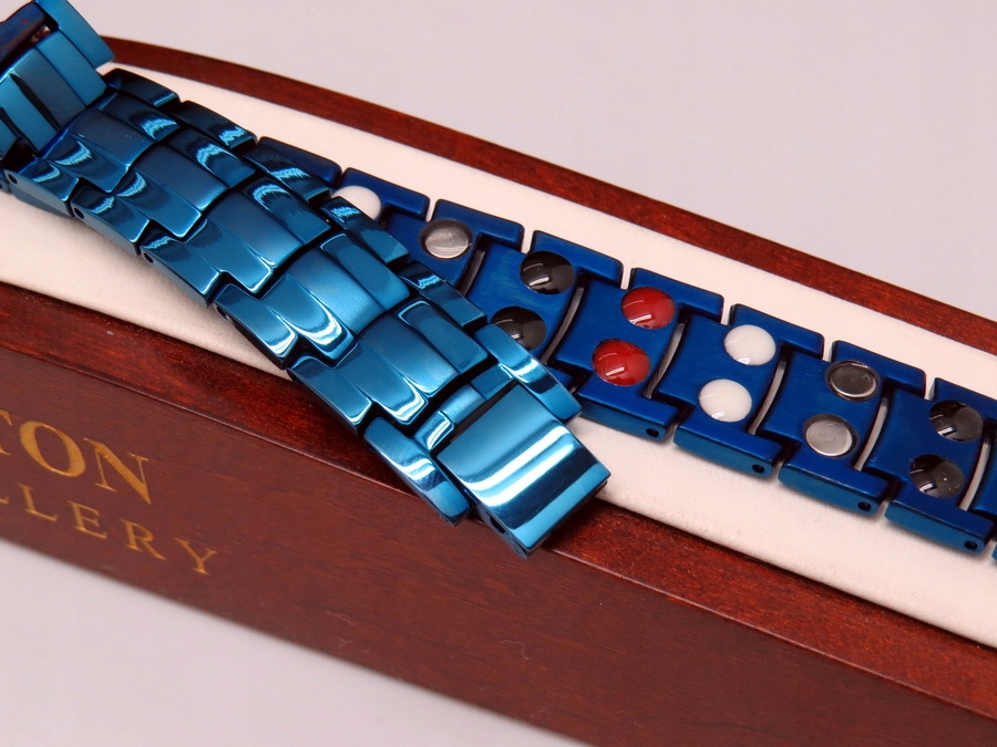 GRUBA TYTANOWA ZDROWOTNA BRANSOLETA MĘSKA MAGNETYCZNA MOCNA CZYSTY TYTAN Materiał tytan