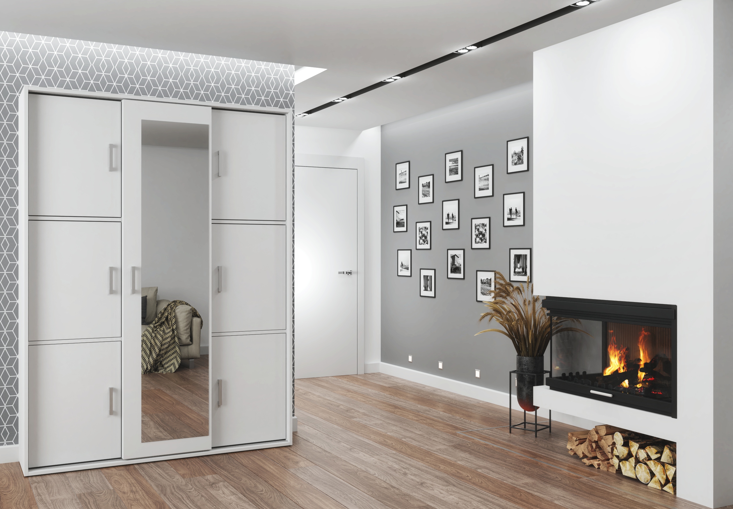 Szafa Przedpokój Uchylna Przesuwna 150 cm Półki Marka Meblini