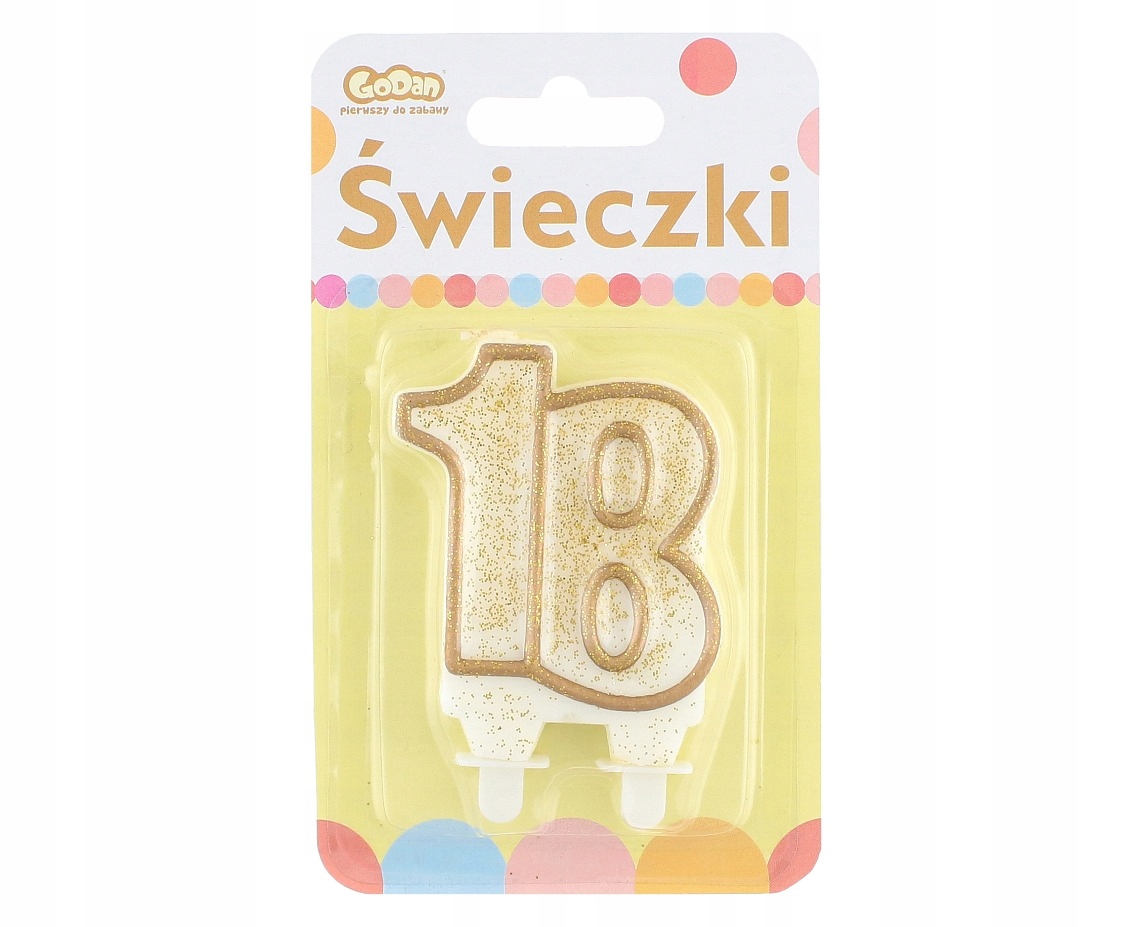 świeczka cyferka ''18'' złoty kontur | SF-CZ18 — 3