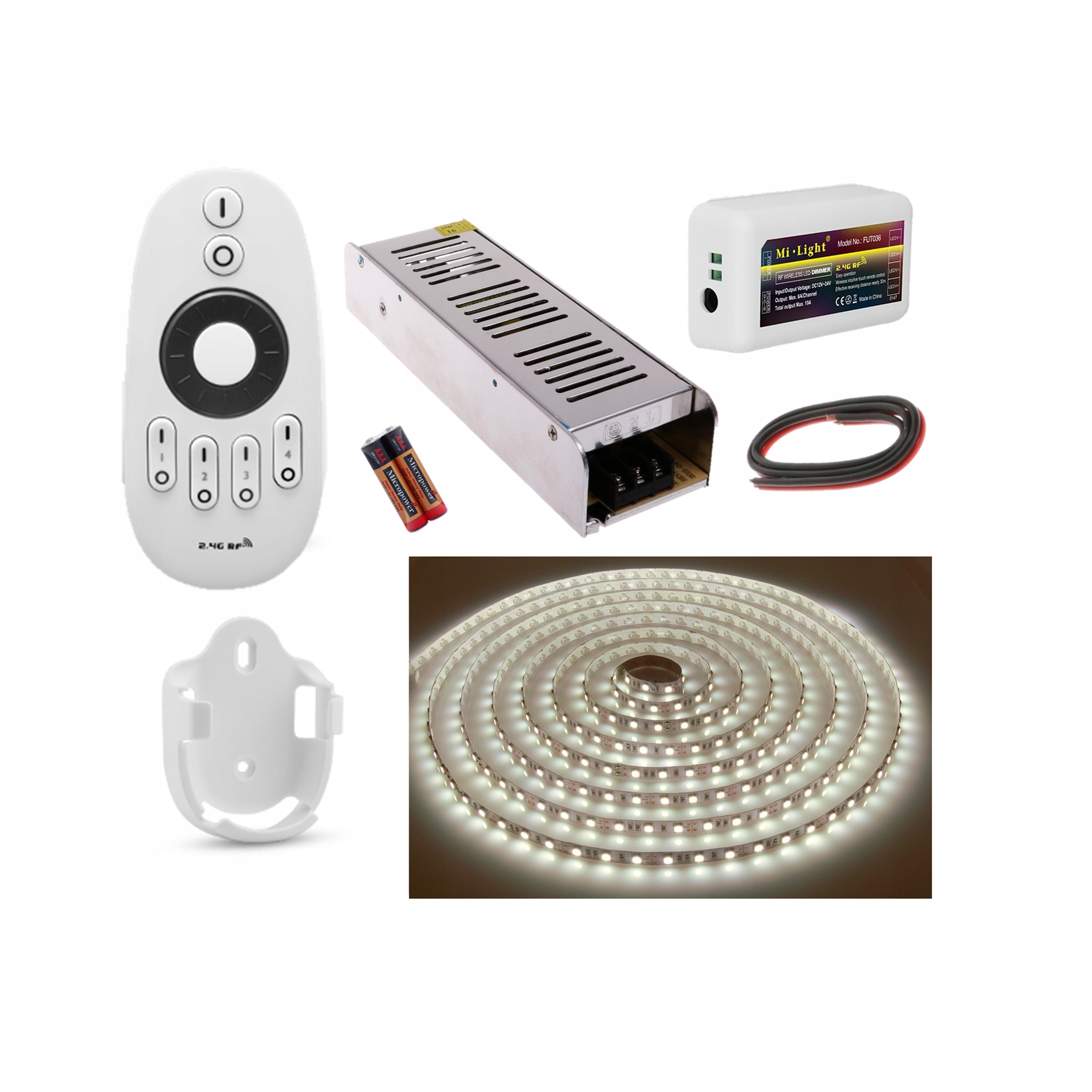 ZESTAW 10m Taśma 600 LED 5050 NEUTRALNA Pilot Zasi