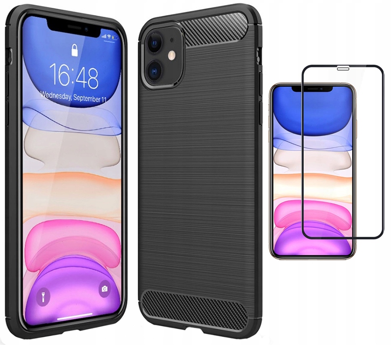 

Etui Case Pancerne Carbon Do Iphone 11 + Szkło