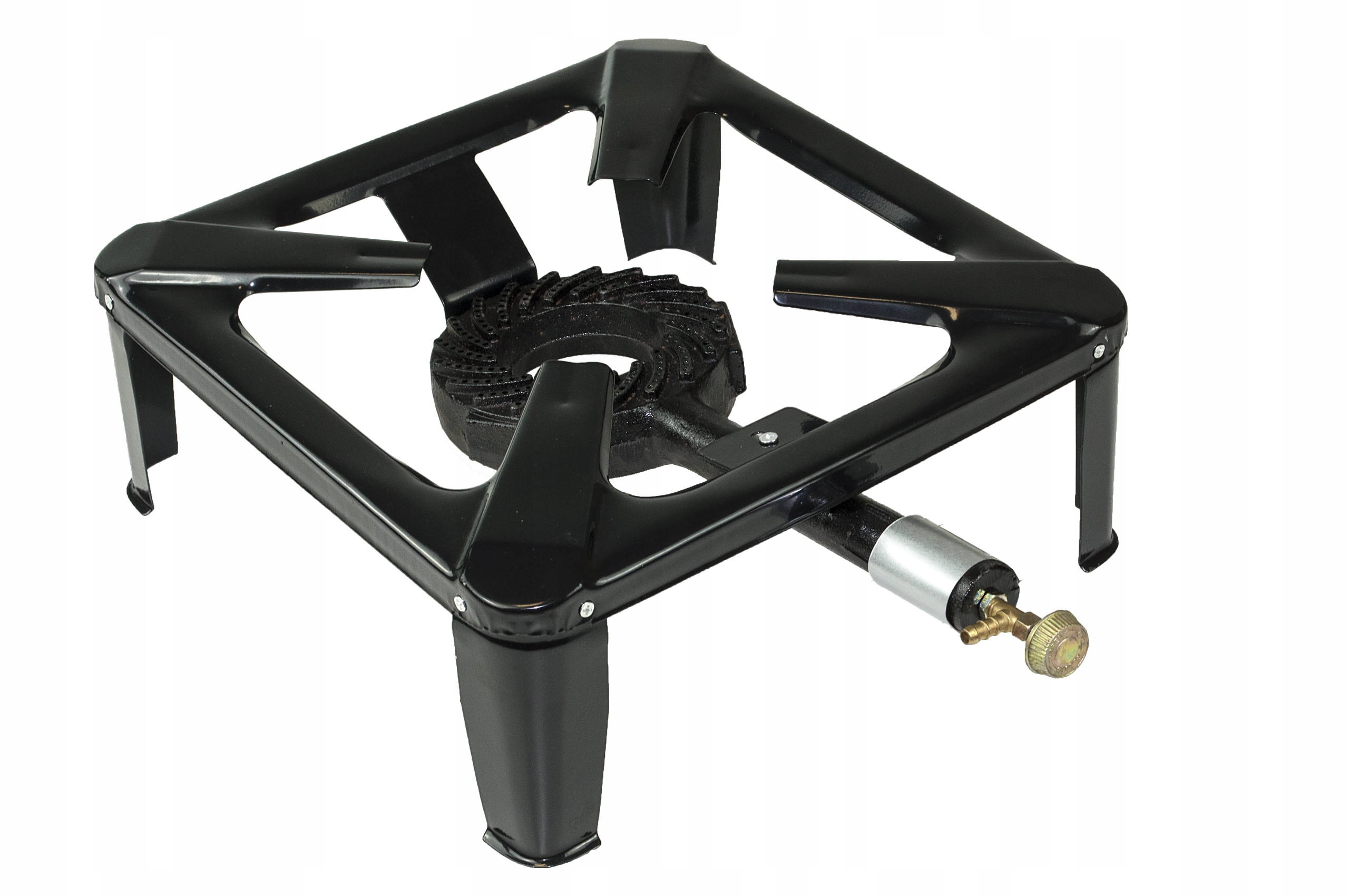 ŻELIWNY TABORET GAZOWY PALNIK 40x40cm ZESTAW REDUKTOR WĄŻ SOLIDNY WYTRZYMA Zasilanie gazowe