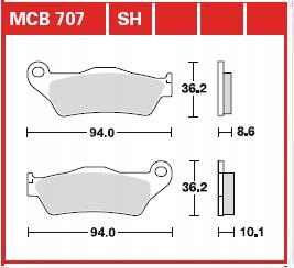 Klocki hamulcowe BMW Tył R850 R1150 R1200 R1300 GS