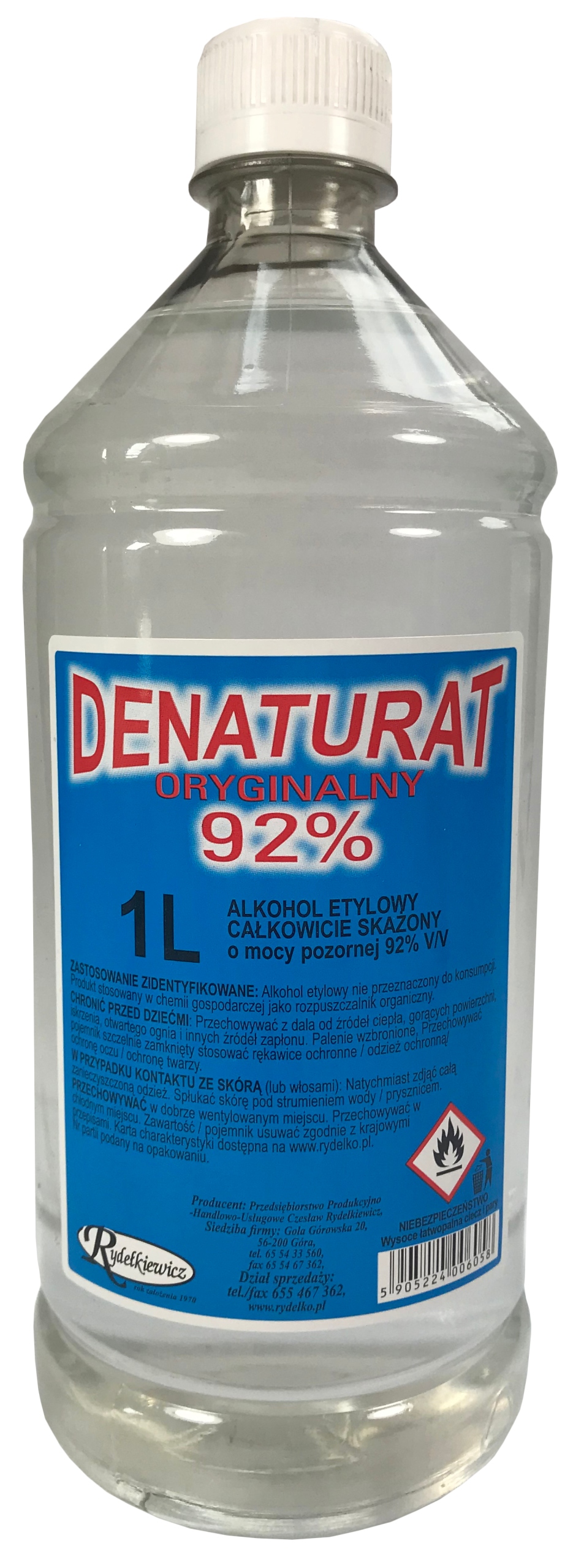 

Denaturat Alkohol etylowy 92 proc. skażony 1000ml