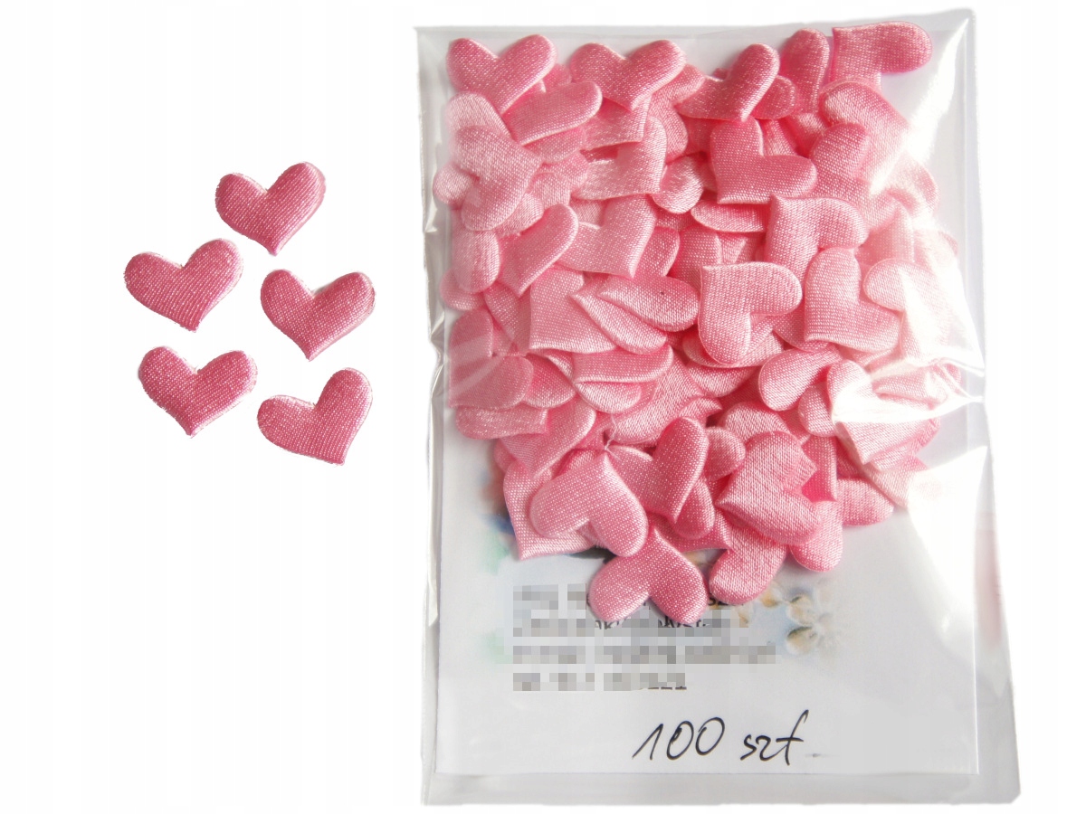 

Aplikacje Serduszka, Różowe; 100 sztuk-promoPak