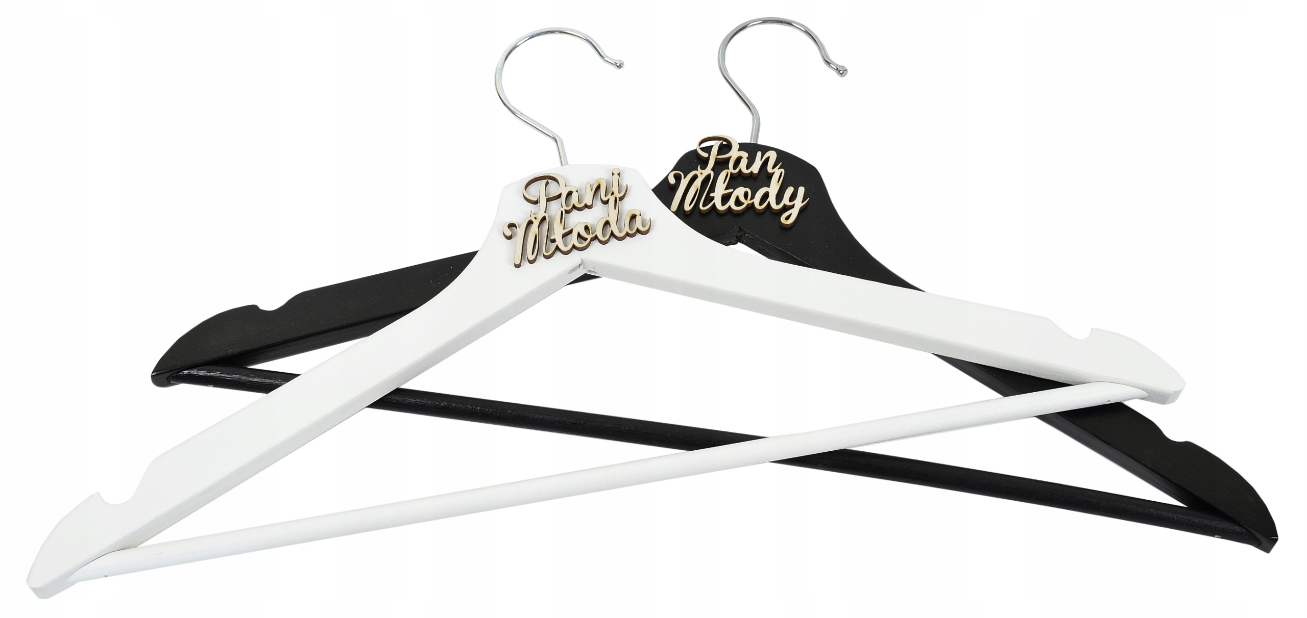 

Komplet Dwóch Wieszaków Ślubnych Napis 3D