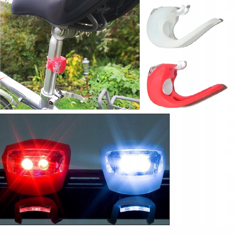 DIODOWA LAMPKA ROWEROWA LED PRZÓD TYŁ 2szt+BATERIE Liczba trybów świecenia 3