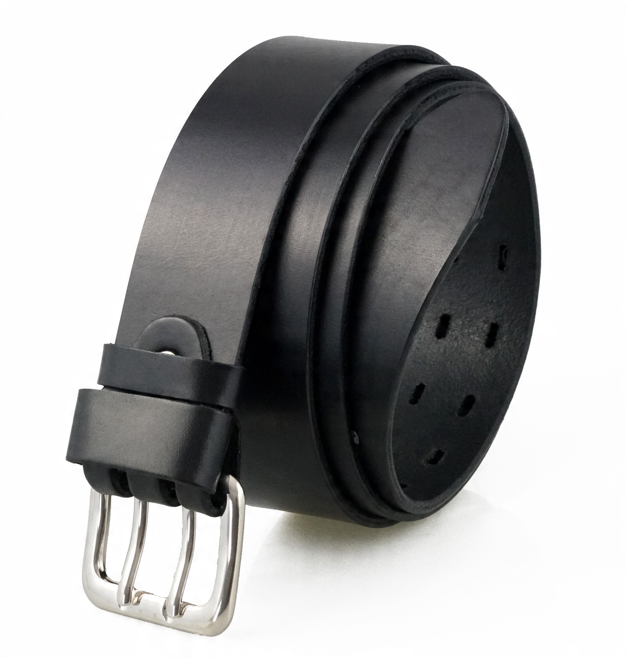 

Skórzany Męski Pasek 4 CM Dwurzędowy Czarny 105