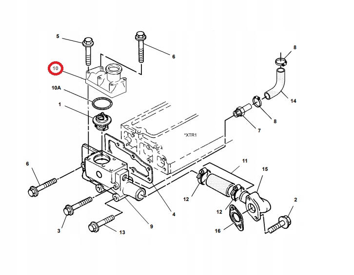 КОРПУС ТЕРМОСТАТА CAT 428C 438C 1310454 UNIMOT