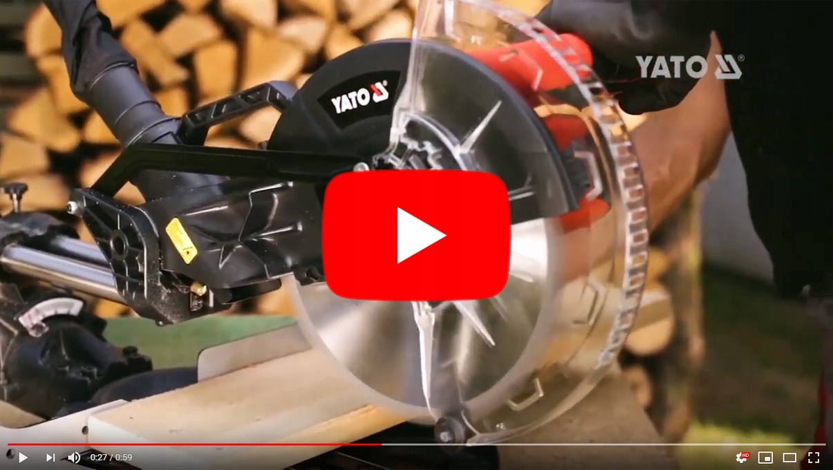 YATO UKOŚNICA PILARKA UKOŚNA 255mm 1800W Z LASEREM Szerokość cięcia przy 90 stopniach 305 mm
