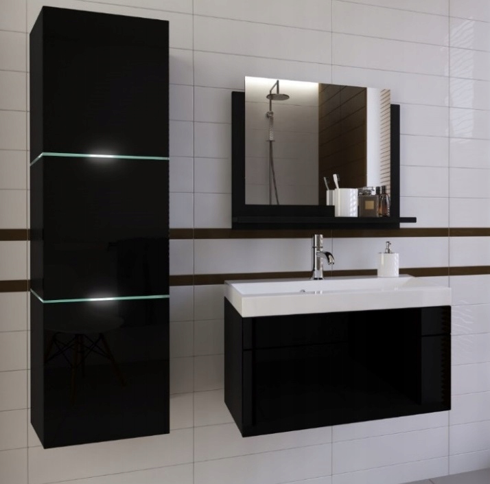 Nábytok pre Kúpeľňa Umývadlo 60 Black gloss IBIZA