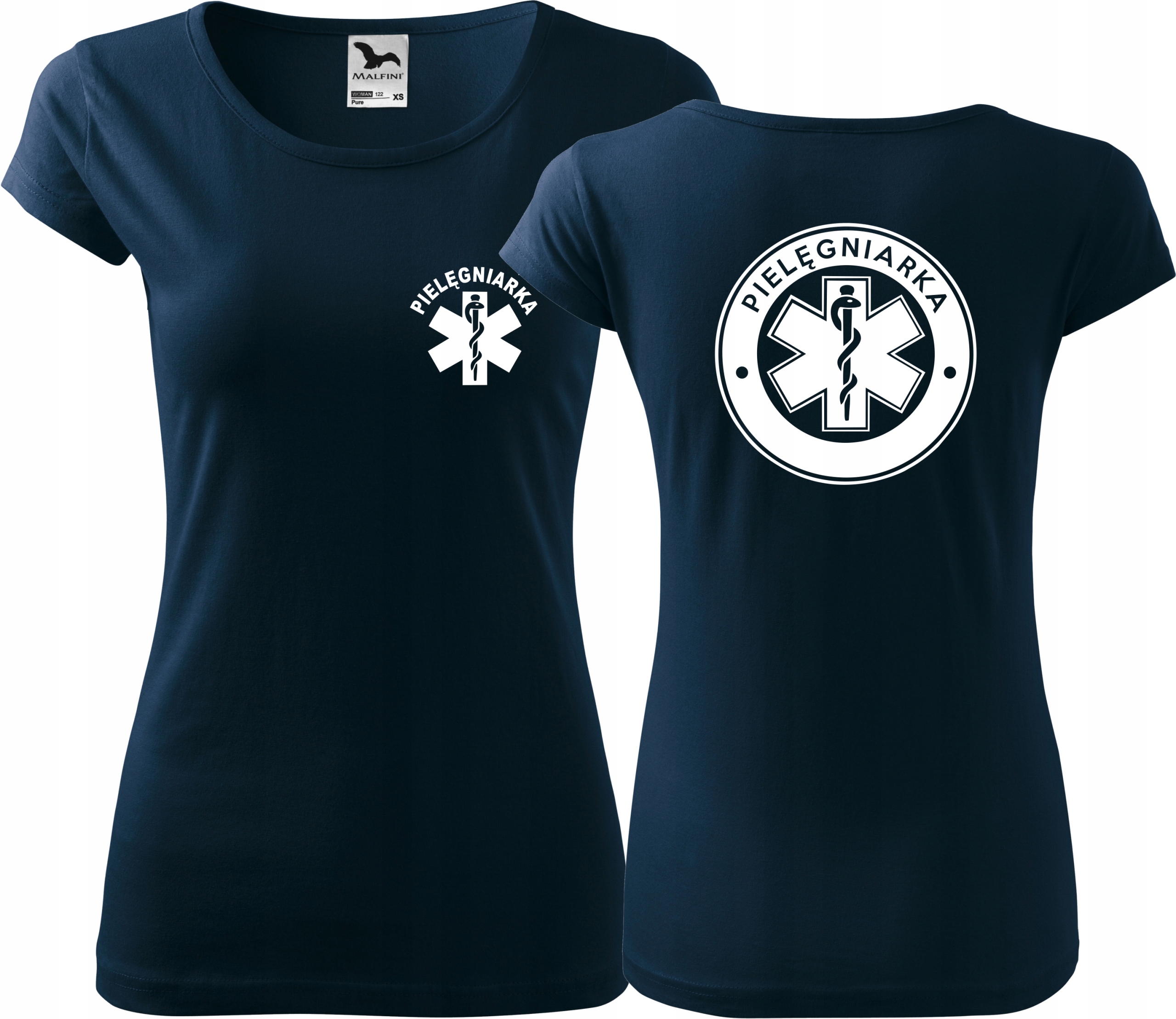 

Koszulka medyczna Pure z nadrukiem Pielęgniarka