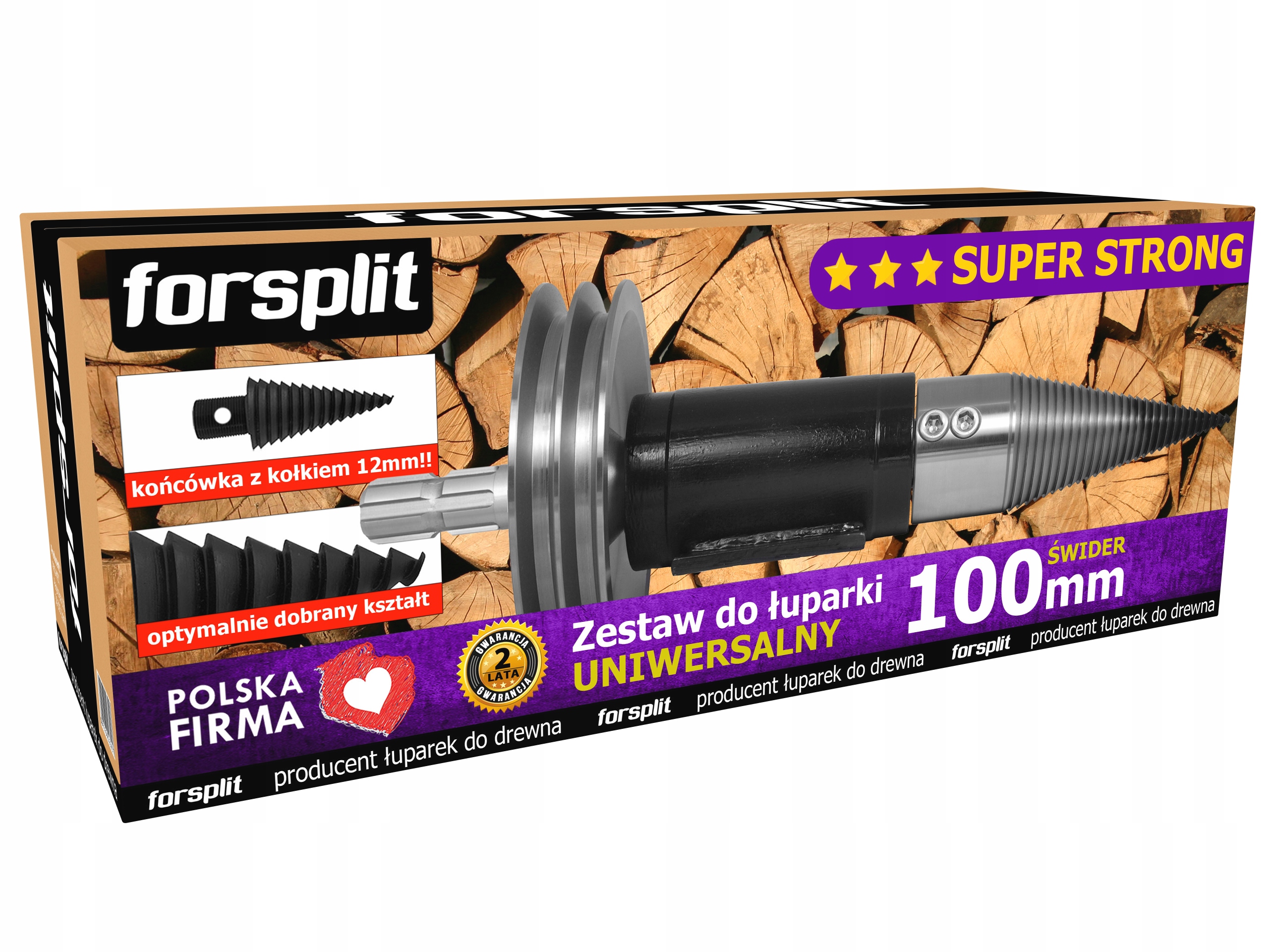 Swidrová Štípačka ZWK3P Vrták Na Dřevo 100 mm Sada Wom s kolem