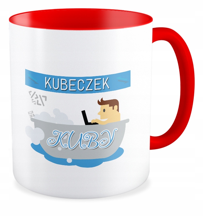 

Kubek czerwony prezent dla Informatyka + Imię