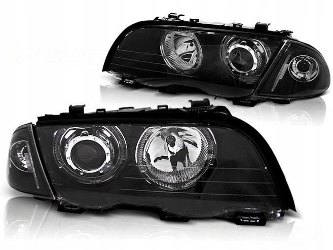 LAMPY BMW E46 98-01R SEDAN TOURING BIAŁE RINGI BLK