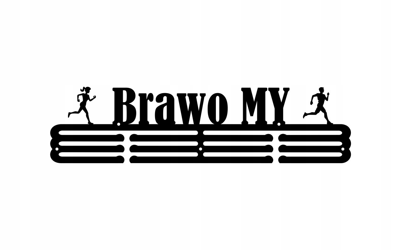 

Brawo My #2 Czarny Wieszak na medale 60cm Metalowy
