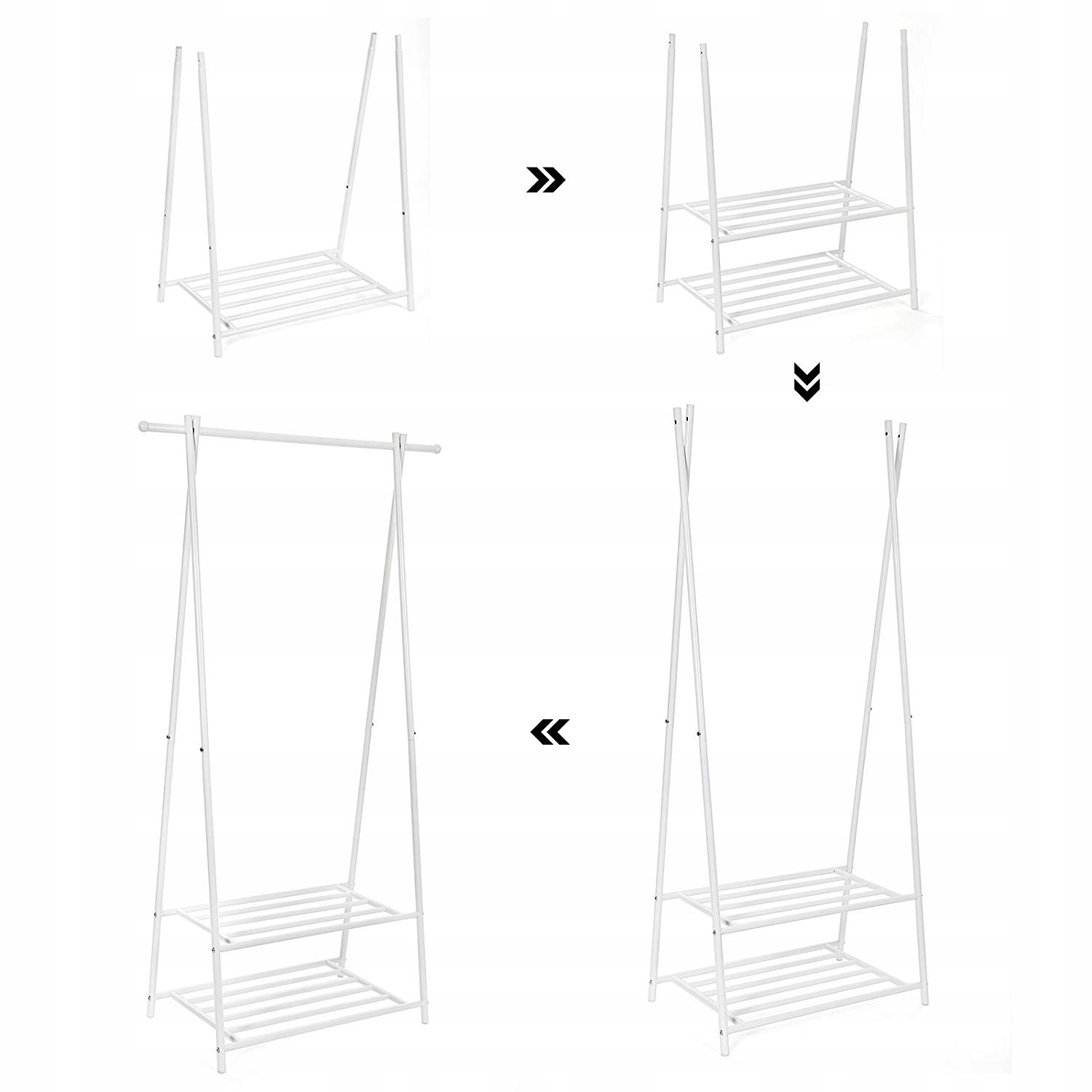 WIESZAK NA UBRANIA GARDEROBA REGAŁ DRABINA BIAŁA Rodzaj montażu stojący