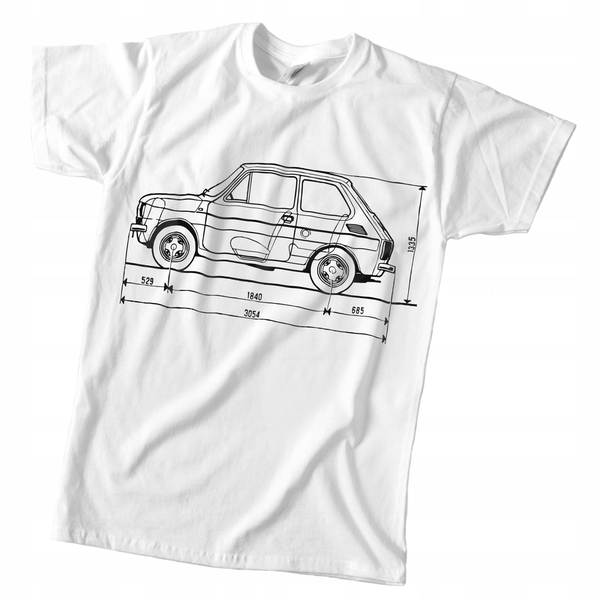 

koszulka retro Maluch Polski Fiat 126p diagram