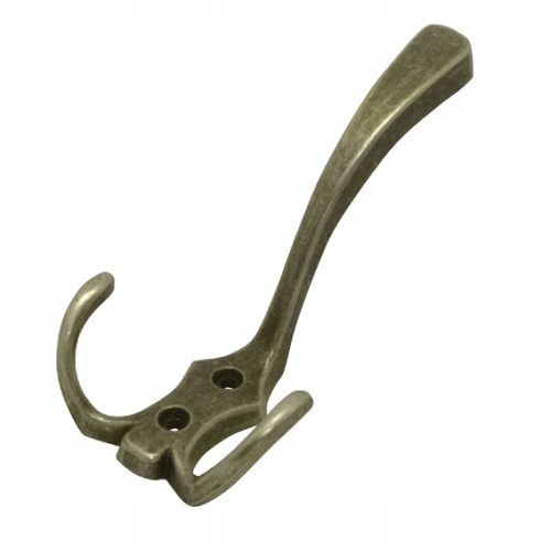 

Wieszak kapeluszowy, duży meblowy 3 haczyki patyna