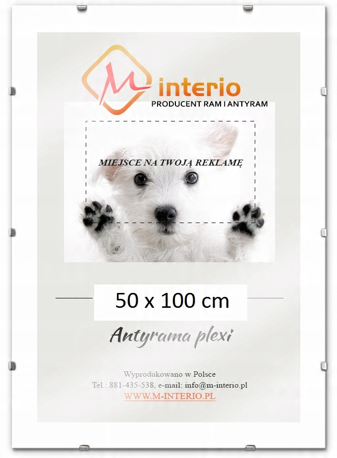 

Antyrama Plexi 50x100 cm Ramka Na Zdjęcia 100x50