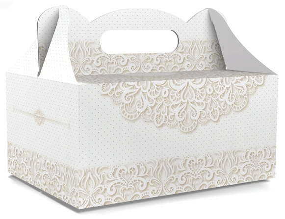 

Pudełko na ciasto tort białe na różne okazje CS11