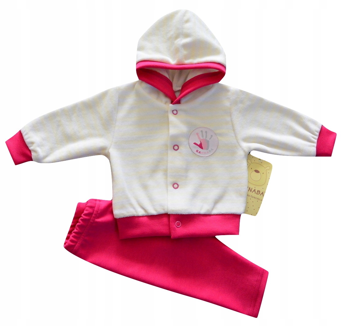 

Dres welurowy bluza kaptur spodnie getry r. 68 cm