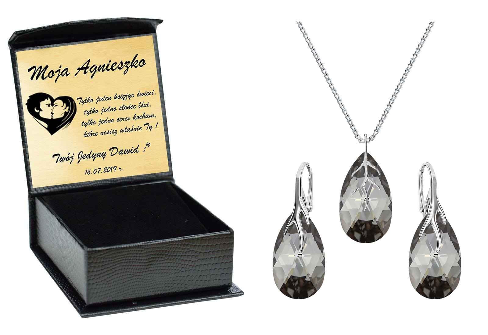 

Almond Drapieżny Zestaw Swarovski Srebro 925 SiNi