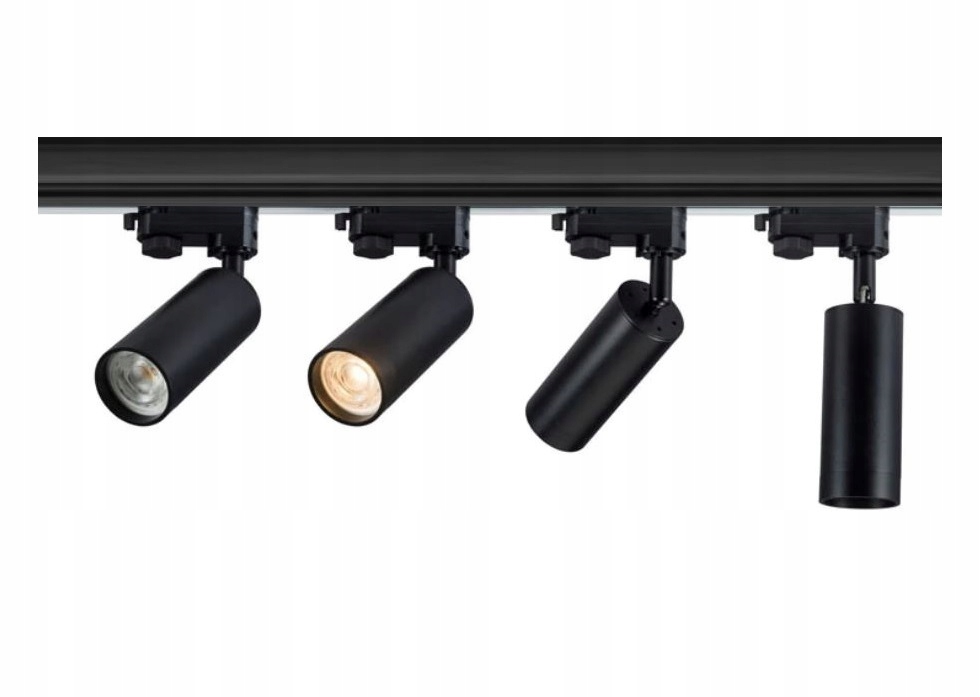 ZESTAW 4 LAMP NA ŻARÓWKĘ GU10 SZYNA 2 METRY 3-FAZY