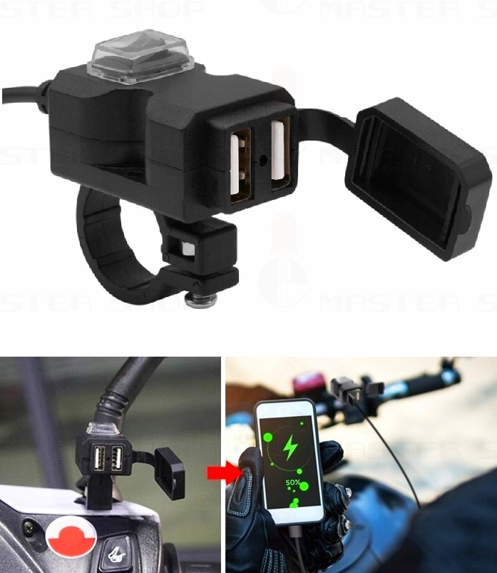 ŁADOWARKA USB NA KIEROWNICĘ ZASILACZ 3.1A MOTOCYKL EAN (GTIN) 6951730452222