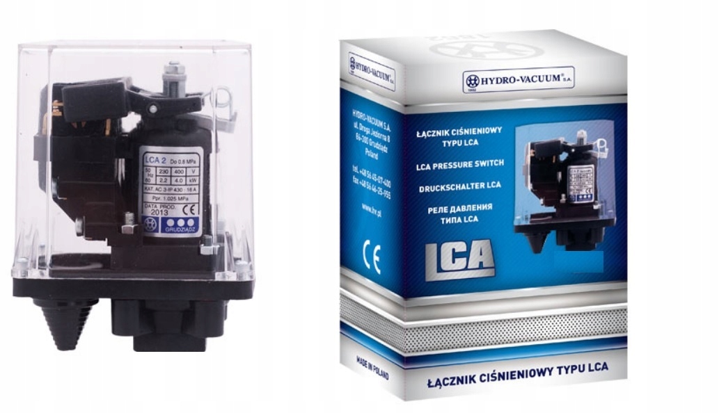 Hydro-vacum wyłącznik ciśnieniowy LCA2 Zakres 2-8