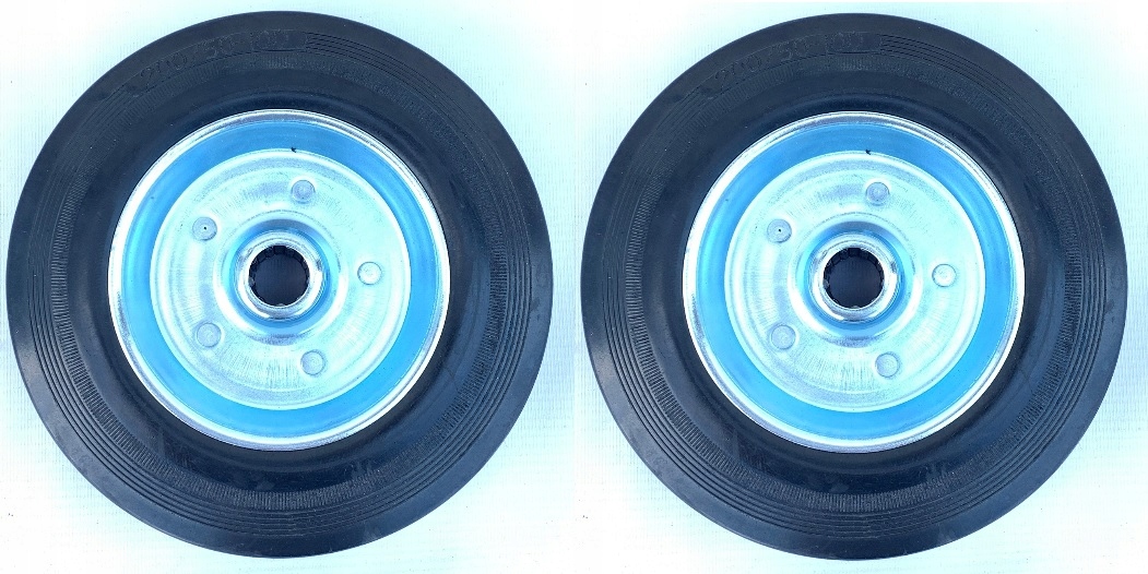 2 x Kółko Metalowo Gumowe 200mm 20cm Wózka 230kg