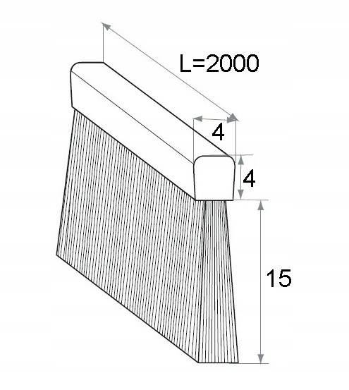Szczotka uszczelniająca do profili H-15 mm L-2m EAN (GTIN) 0011000000006