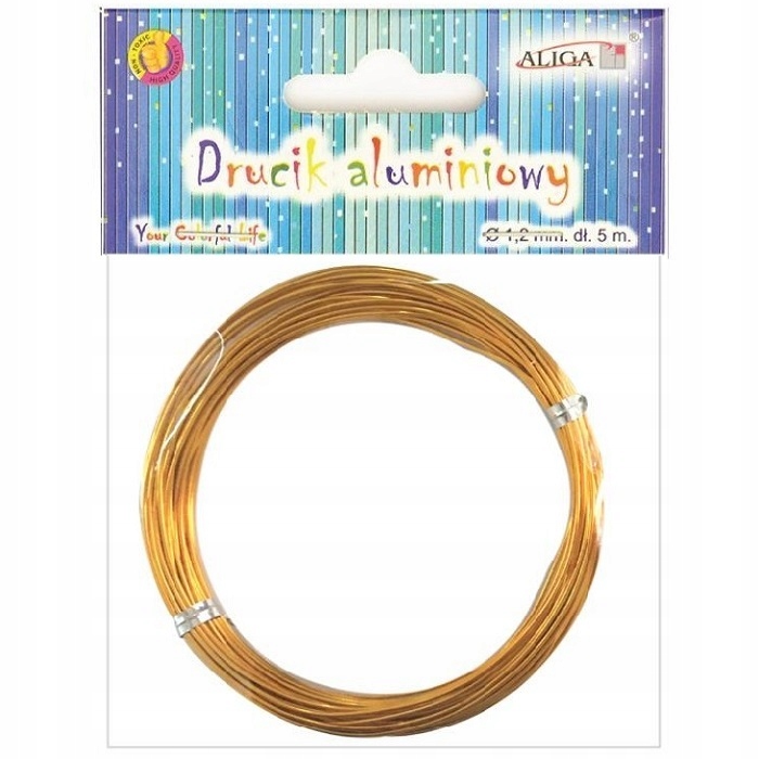 drut aluminiowy 5m ZŁOTY fi-1,2 | DA-3657 — 3