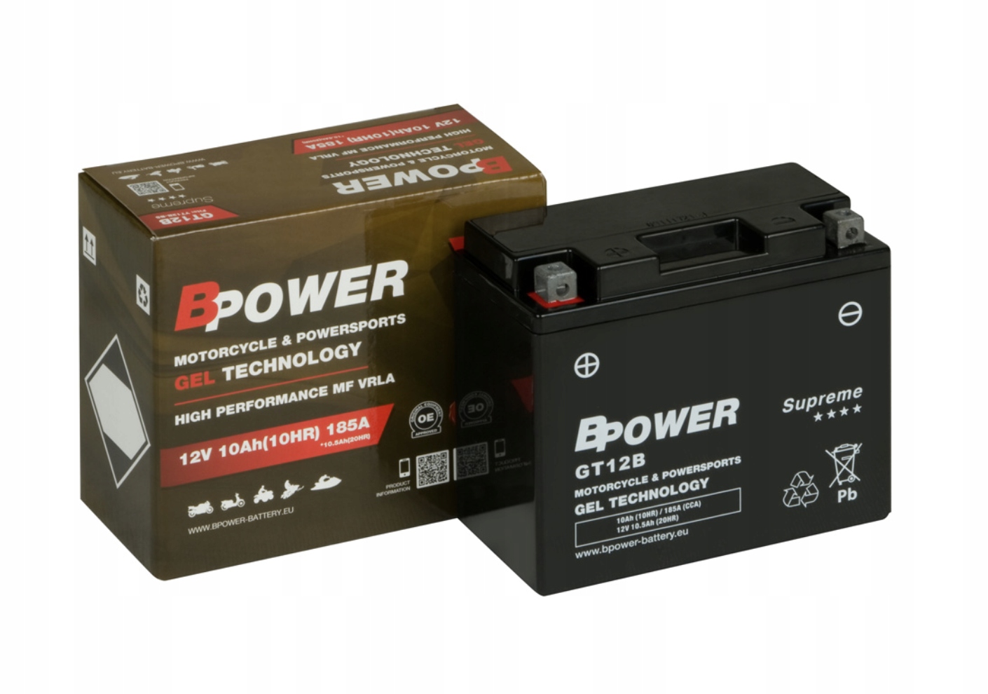 Akumulator Bpower GT12B 10Ah 185A YT12B-BS