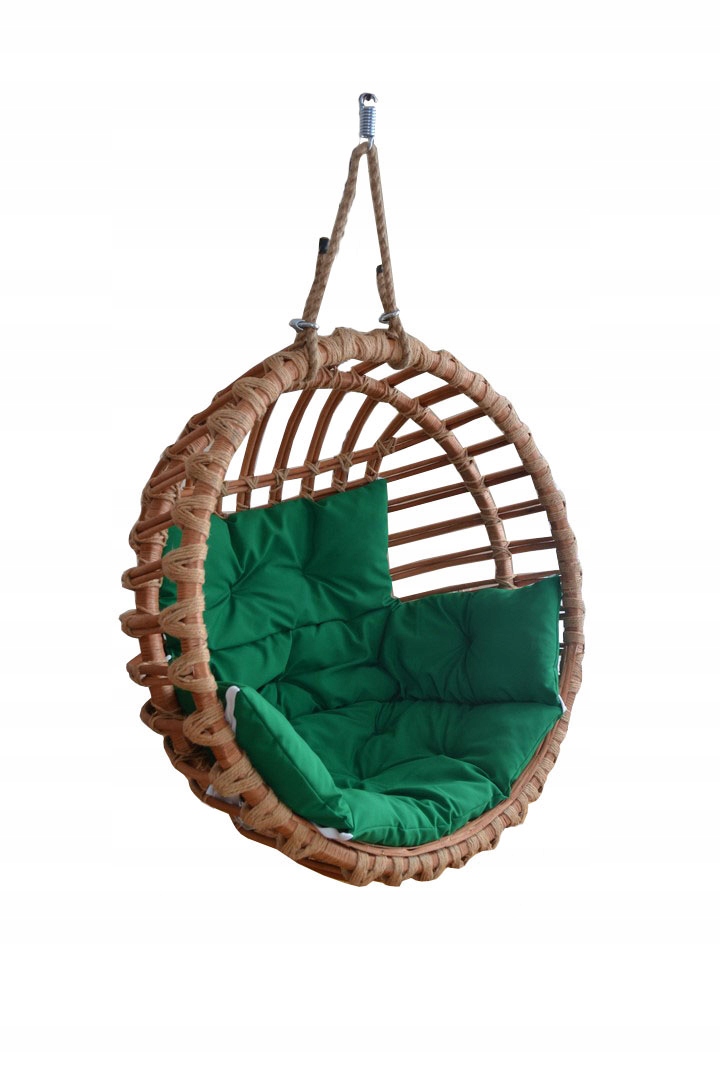 HUŚTAWKA WIKLINOWA OKRĄGŁA / FOTEL WISZĄCY + PODUSZKA