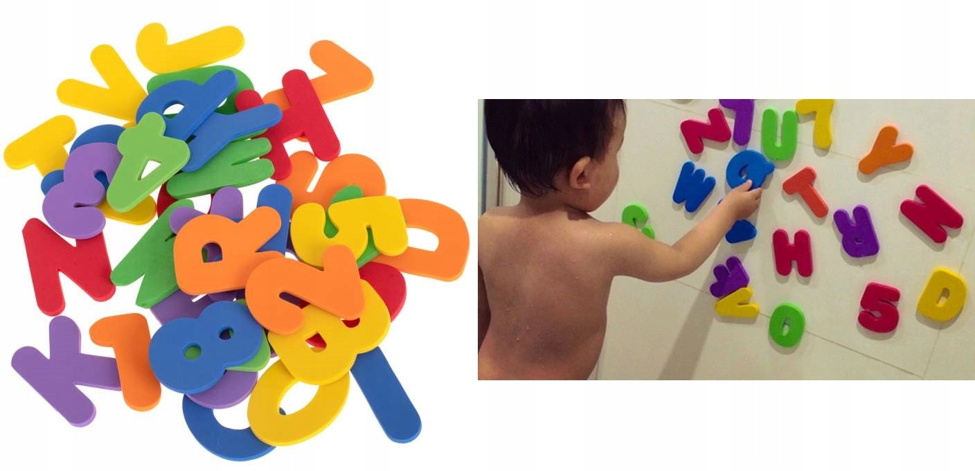 ZABAWKA DO KĄPIELI LITERKI PIANKOWE NA WANNĘ PŁYTK