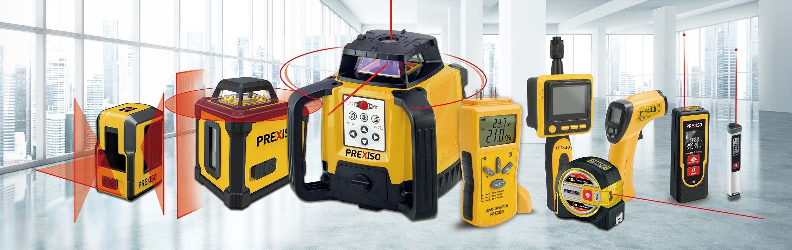 Laser krzyżowy poziomica Prexiso PLC10PG + uchwyt Marka Prexiso