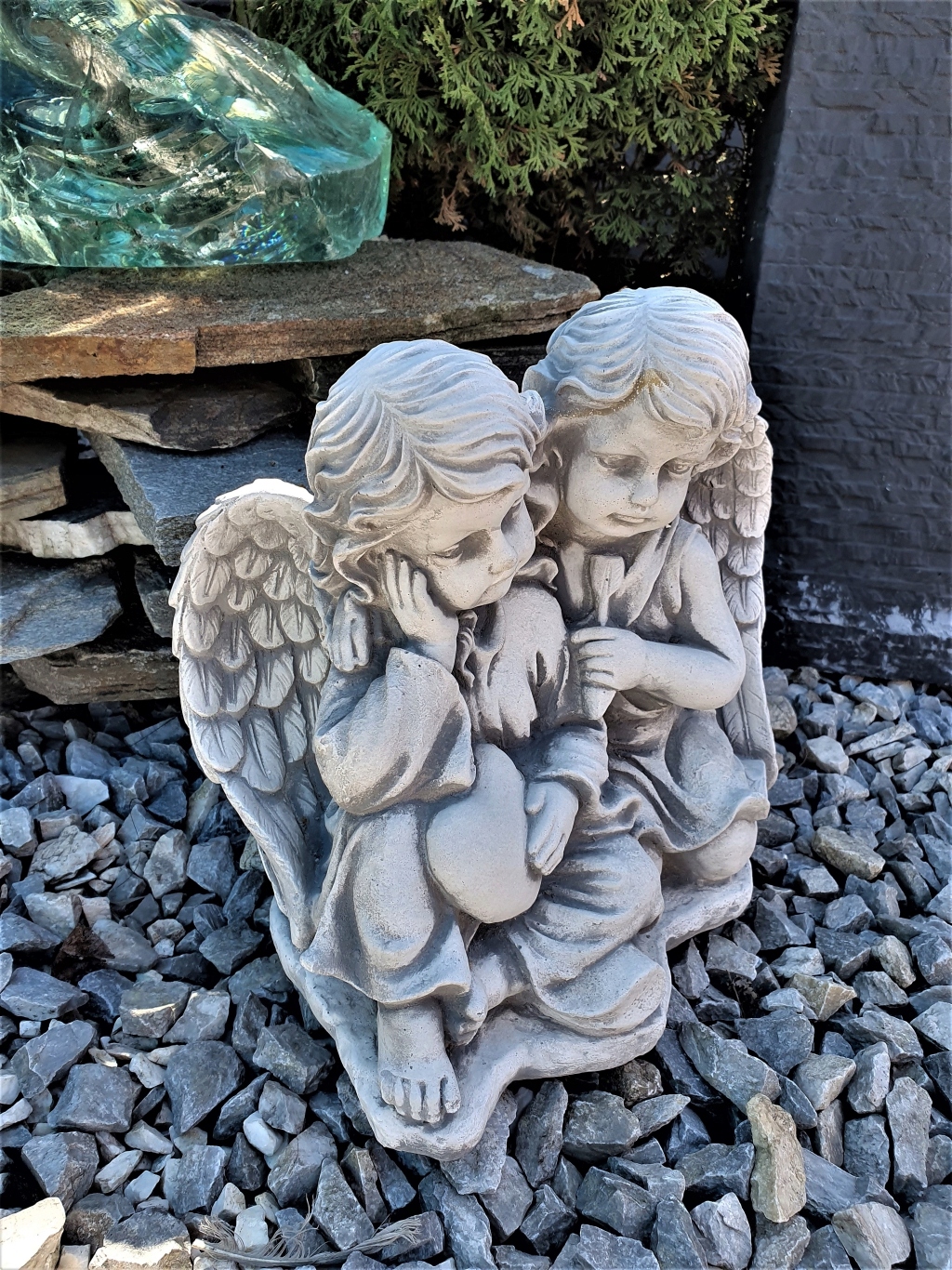 FIGURKA BETONOWA - ANIOŁ / ANIOŁKI Z SERCEM Kod producenta art 770