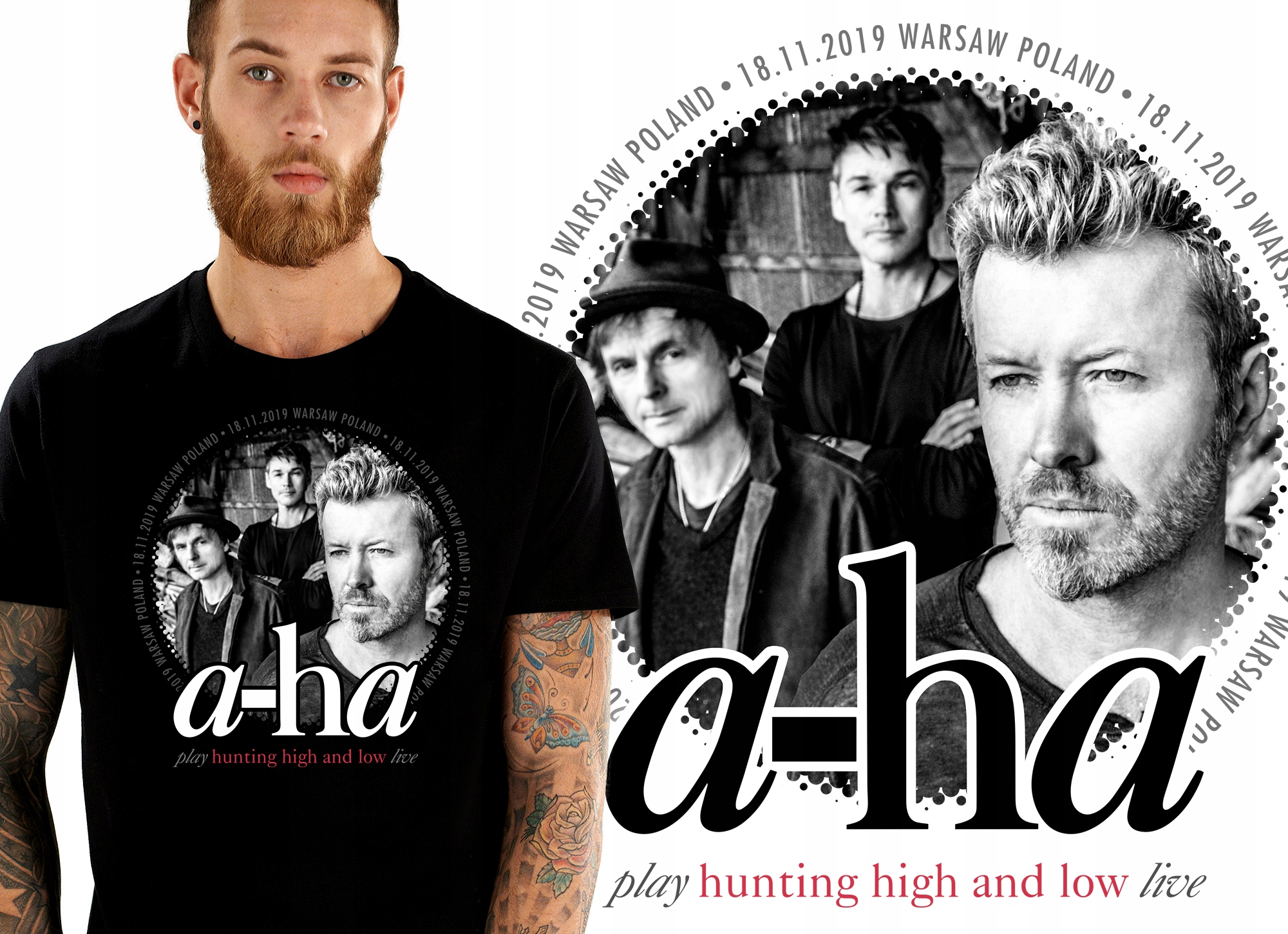 

A-ha Aha Tour 2019 Koncert Wawa Koszulka Męska S